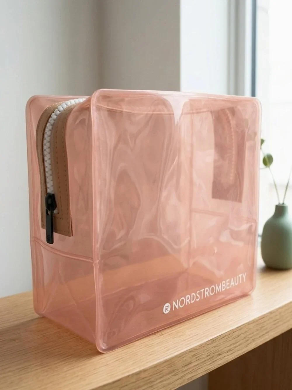 Nordstrom Beauty Translucent Pink Cosmetic Bag – NWOT Travel Makeup Pouch